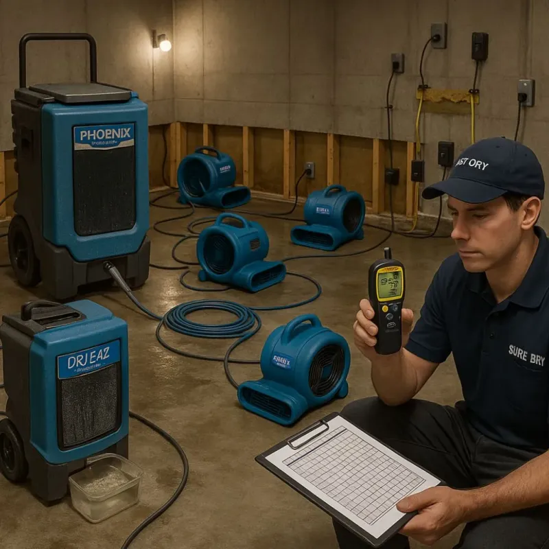 Structural Drying and Dehumidification process in Los Altos Hills, CA